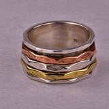 Ring aus Sterlingsilber, Kupfer und Bronze