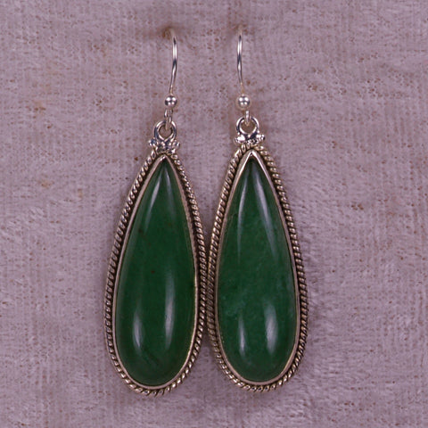 Ohrringe aus Nephrit-Jade und Sterlingsilber