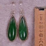 Ohrringe aus Nephrit-Jade und Sterlingsilber