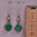 Ohrringe aus Smaragdmatrix und Sterlingsilber
